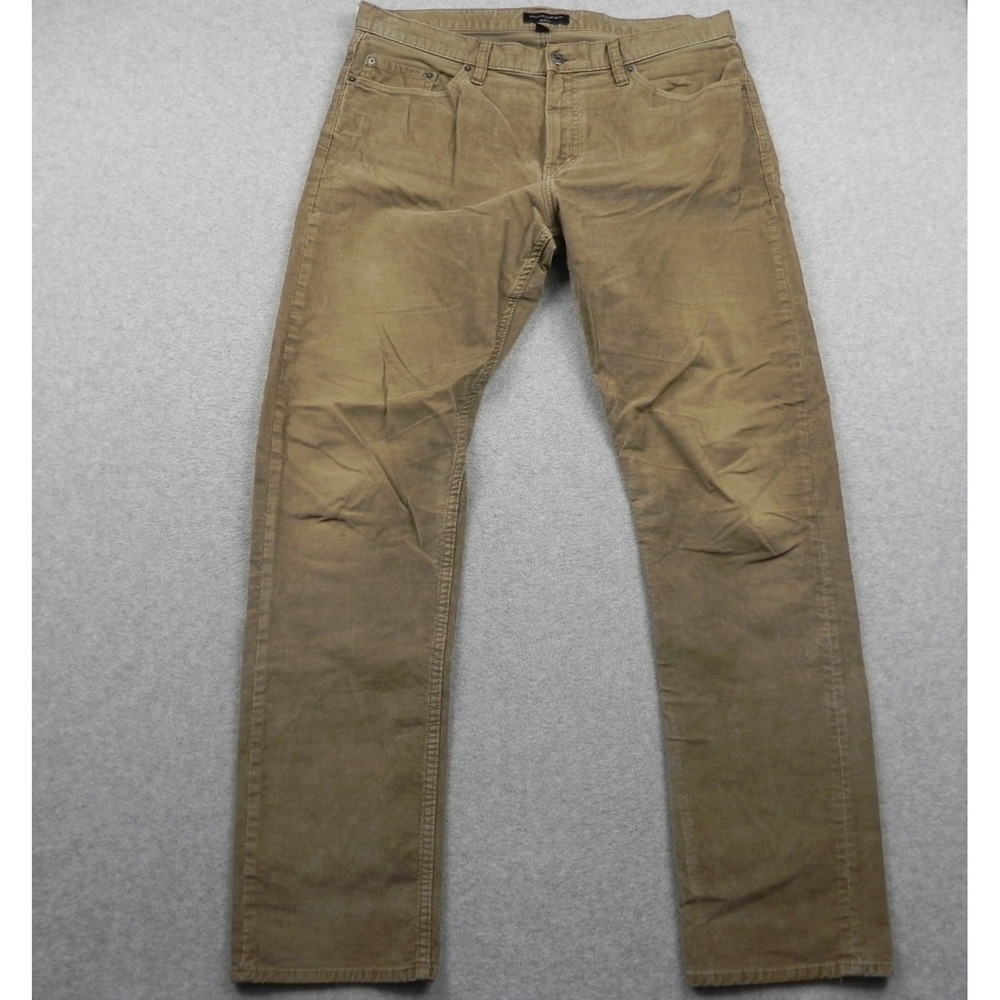 Banana Republic Jeans Mens 36x34 Slim Fit Straight Stretch Flex Corduroy Brown